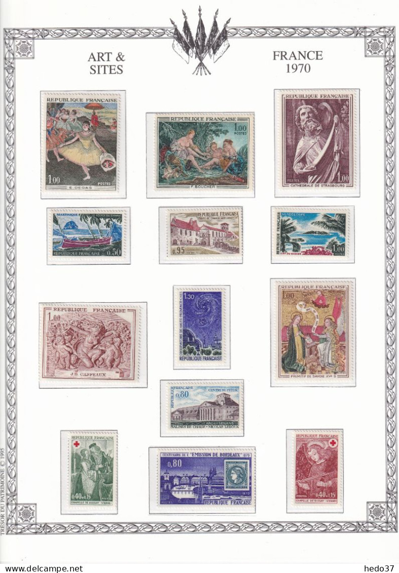 France Année Complète 1970 - N°1621/1662 - Neufs ** Sans Charnière - TB - 1970-1979