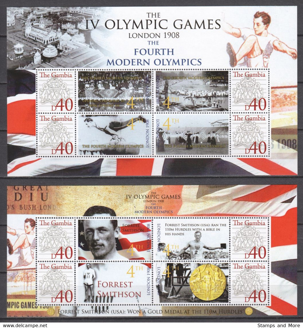 Gambia - SUMMER OLYMPICS LONDON 1908 - Set 2 Of 2 MNH Sheets - Summer 1908: London