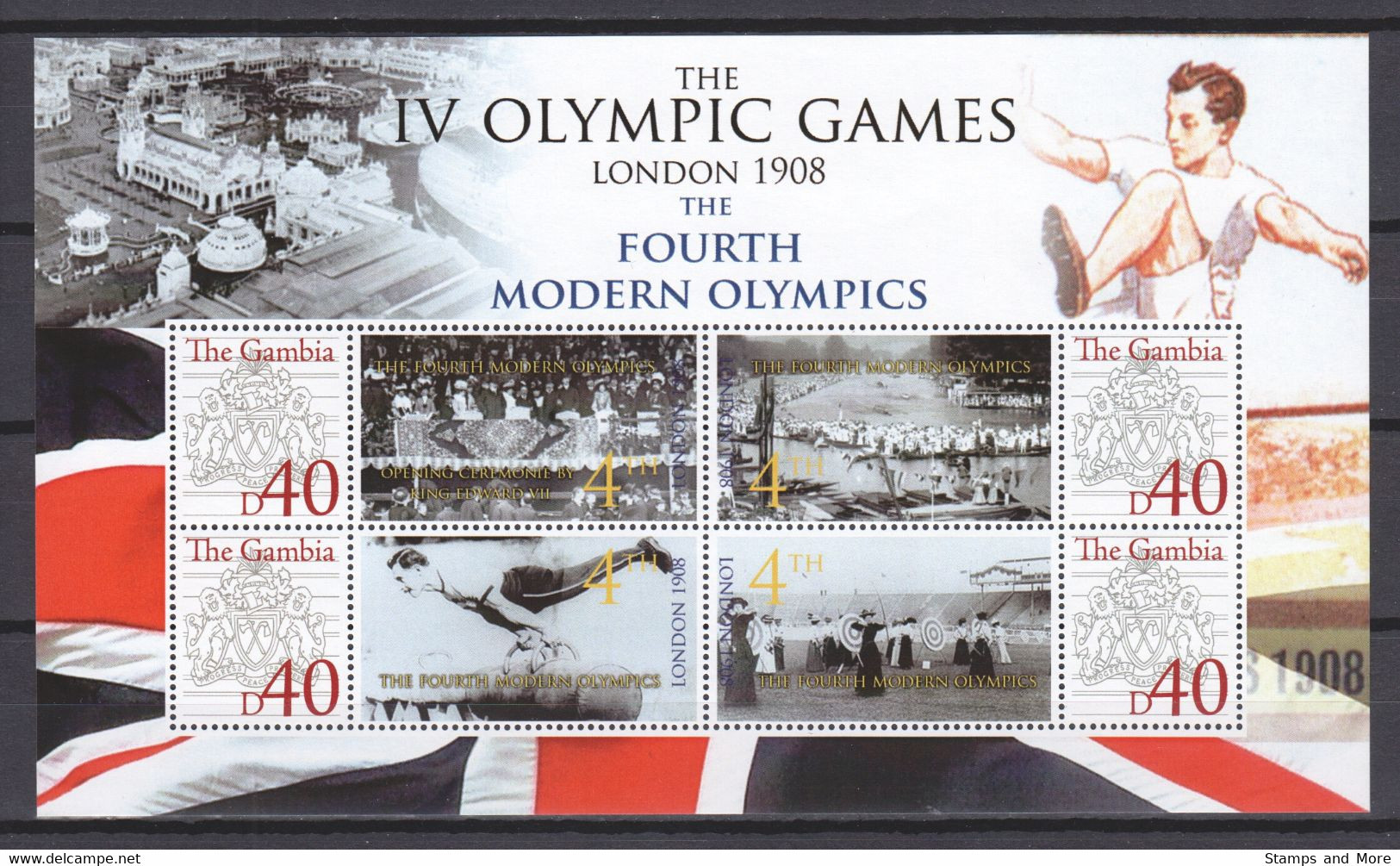 Gambia - SUMMER OLYMPICS LONDON 1908 - Set 2 Of 2 MNH Sheets - Verano 1908: Londres