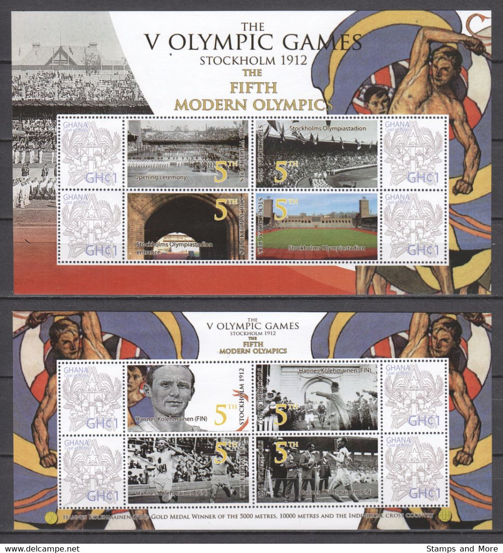Ghana - SUMMER OLYMPICS STOCKHOLM 1912 - Set 2 Of 2 MNH Sheets - Sommer 1912: Stockholm