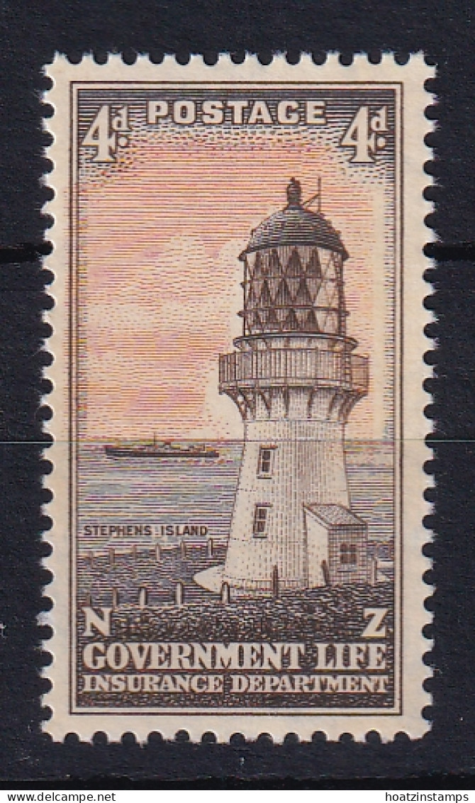 New Zealand - Life Insurance: 1947/65   Lighthouse   SG L47a   4d  [wmk Sideways]  MNH - Officials