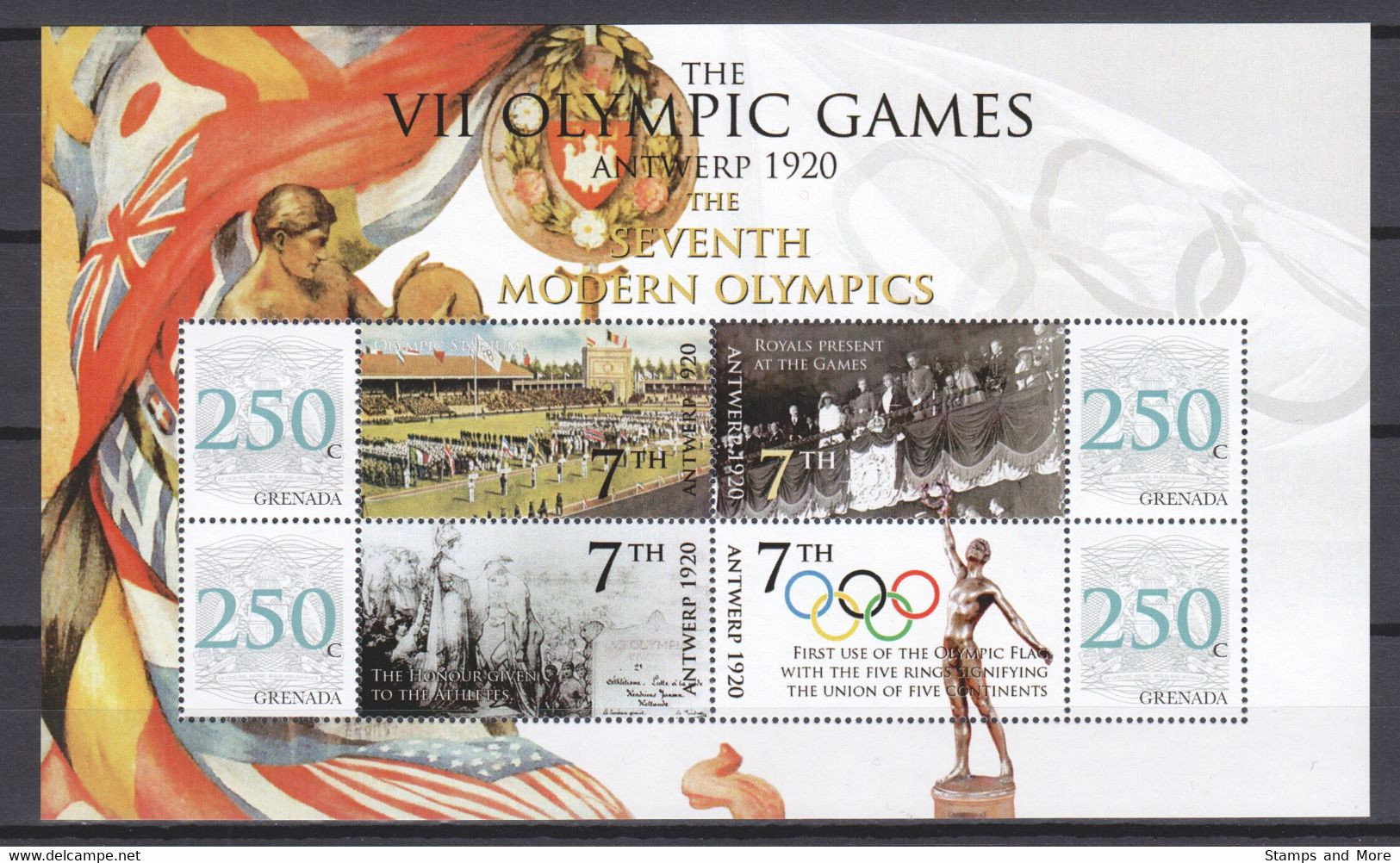 Grenada -  SUMMER OLYMPICS ANTWERP 1920 - Set 1 Of 2 MNH Sheets - Zomer 1920: Antwerpen