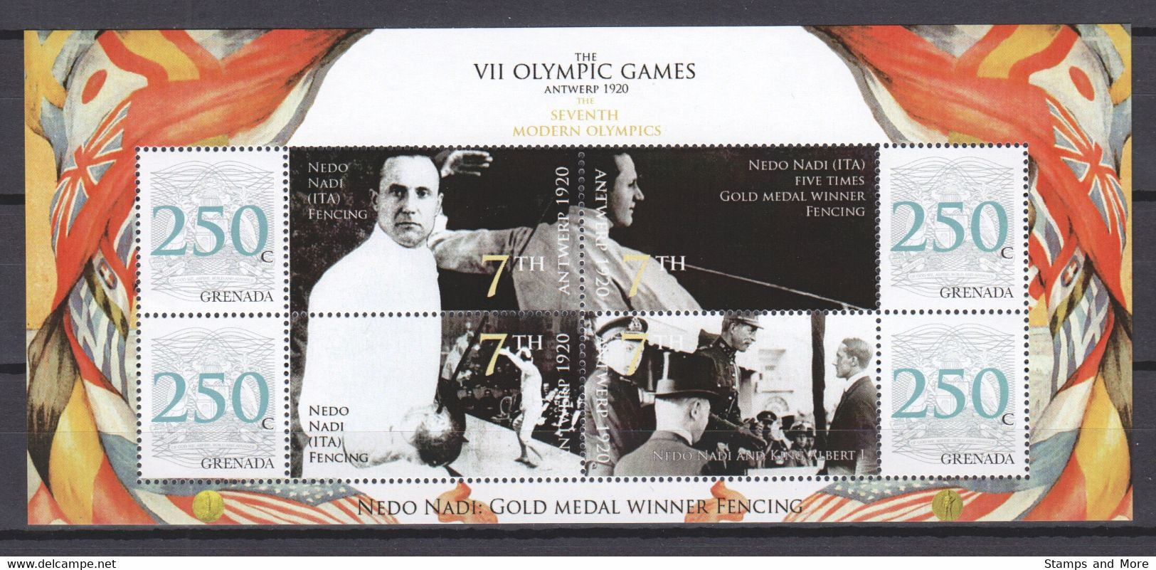 Grenada -  SUMMER OLYMPICS ANTWERP 1920 - Set 1 Of 2 MNH Sheets - Verano 1920: Amberes (Anvers)