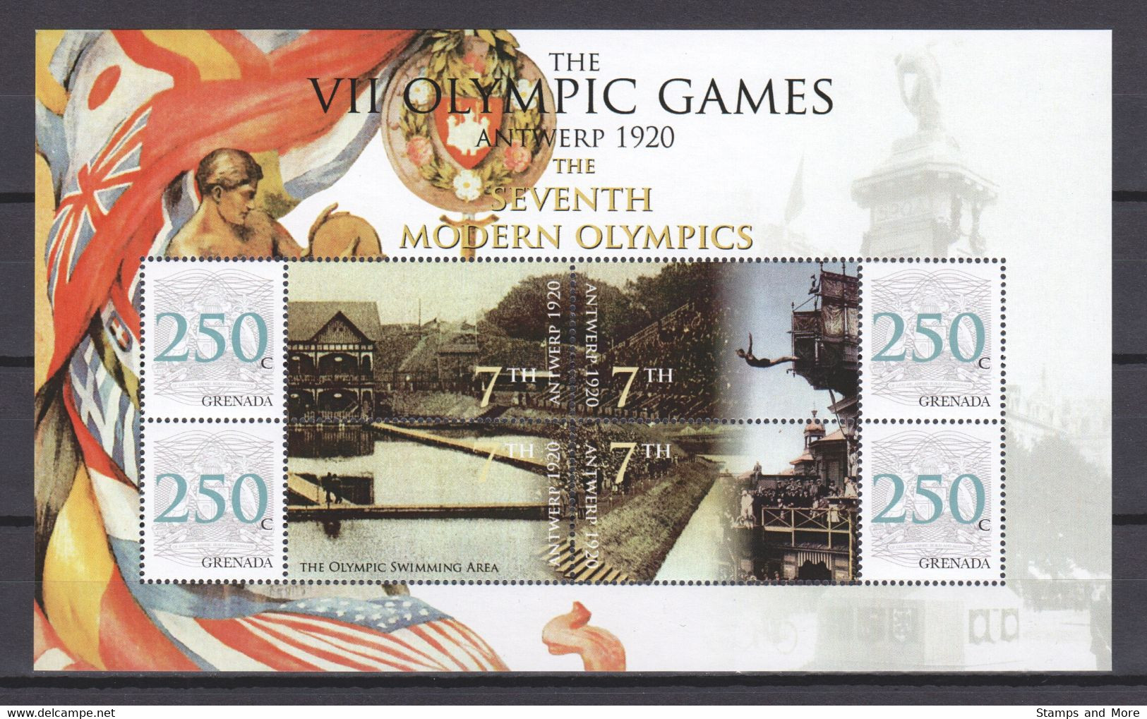 Grenada -  SUMMER OLYMPICS ANTWERP 1920 - Set 2 Of 2 MNH Sheets - Verano 1920: Amberes (Anvers)