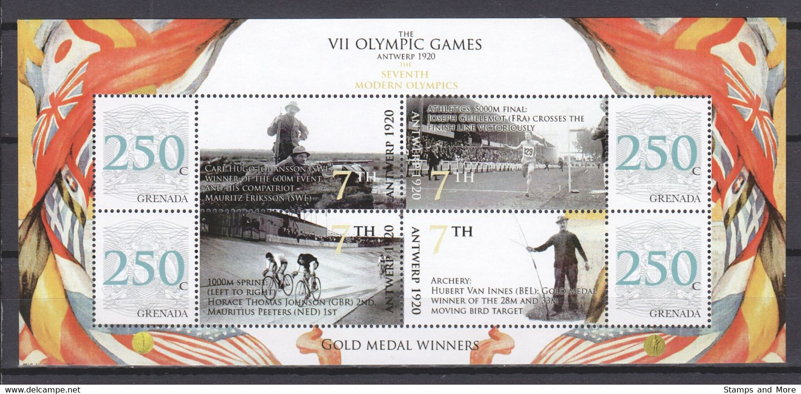 Grenada -  SUMMER OLYMPICS ANTWERP 1920 - Set 2 Of 2 MNH Sheets - Summer 1920: Antwerp