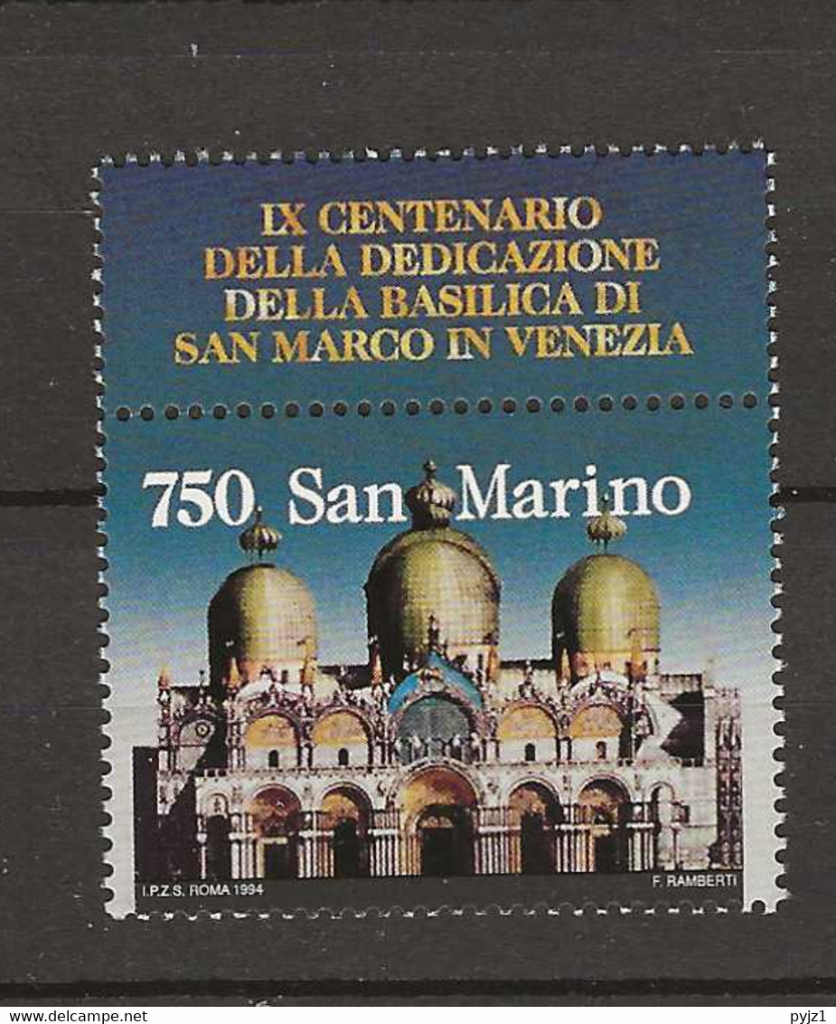 1994 MNH San Marino, Mi 1586-iI Zf Postfris** - Nuovi