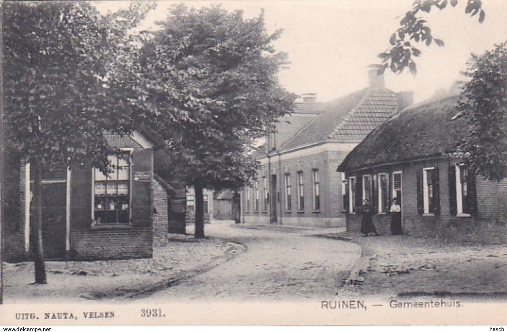 2603196Ruinen, Gemeentehuis. (reclame Op Bordje: Vraagt GRUNO Margarine) - Sonstige & Ohne Zuordnung