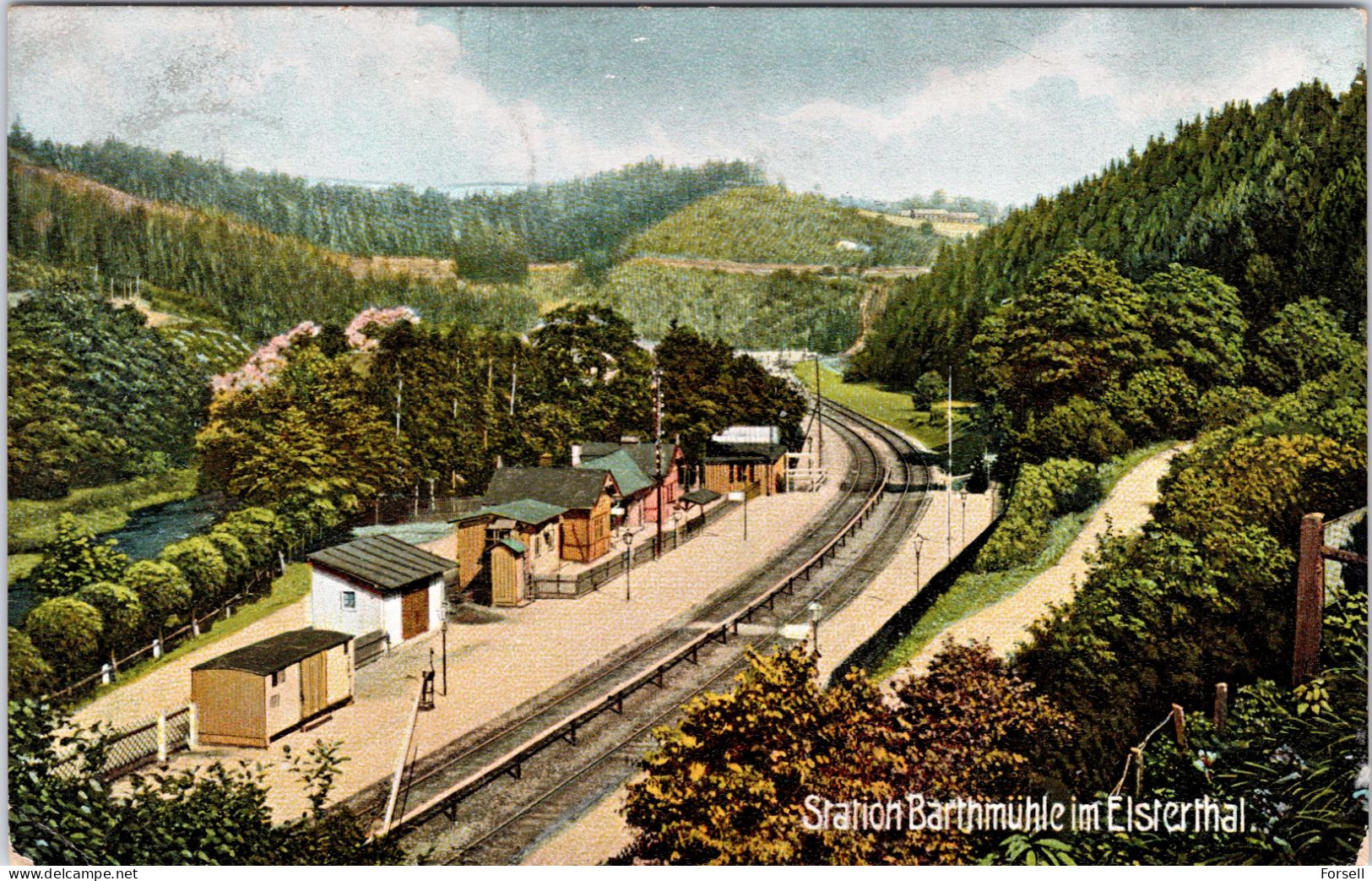 Station Bartmühle Im Elsterthal (Stempel: Jocketa 1908) - Poehl