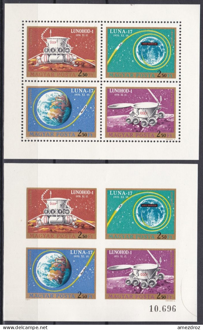 Hongrie 1971 PA 341-44 341a-44a ** ND Poste Aérienne - Luna 17 (1A) - Nuovi