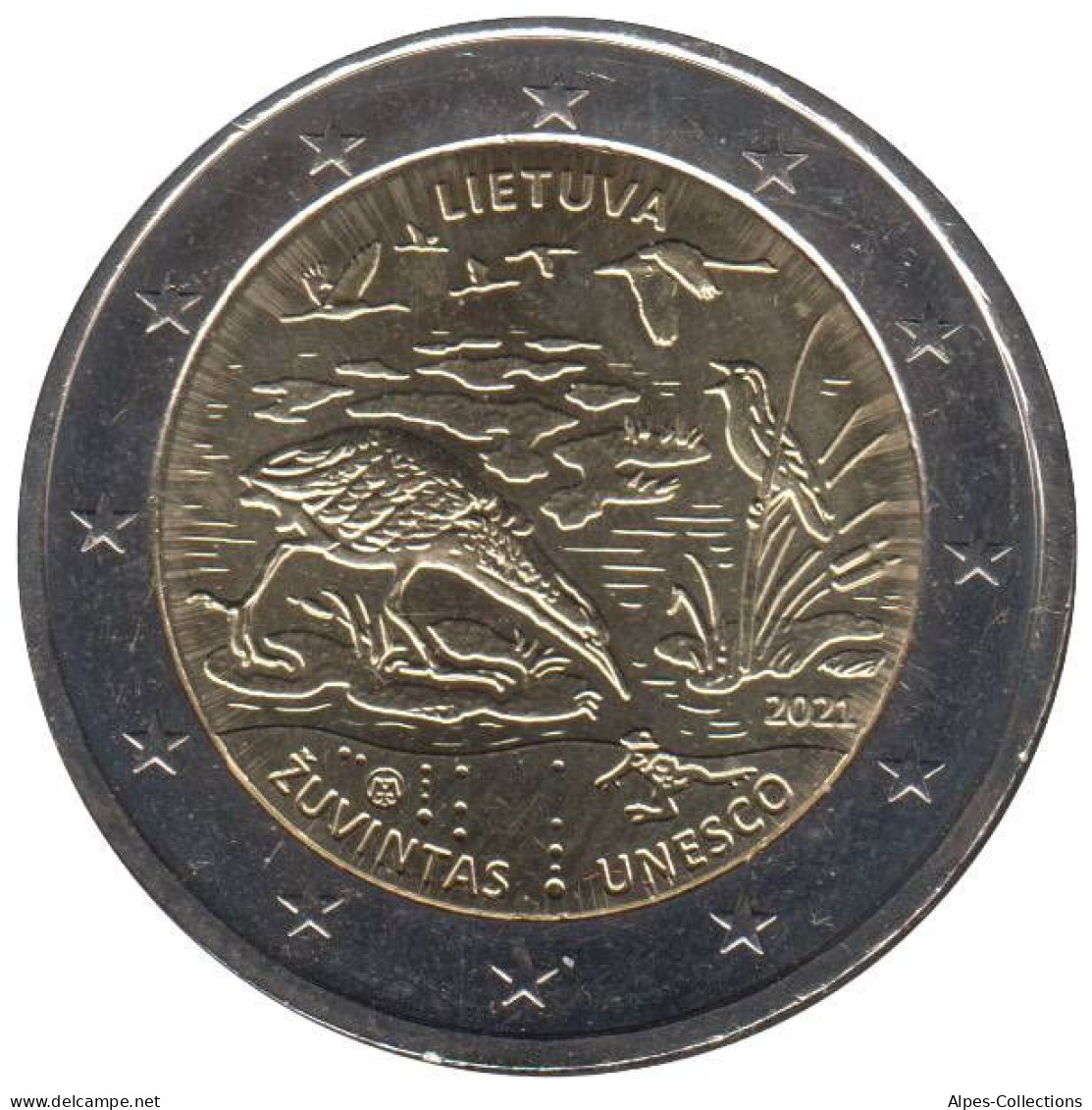 LI20021.1 - LITUANIE - 2 Euros Commémo. Réserve Biosphérique De Žuvintas - 2021 - Lithuania