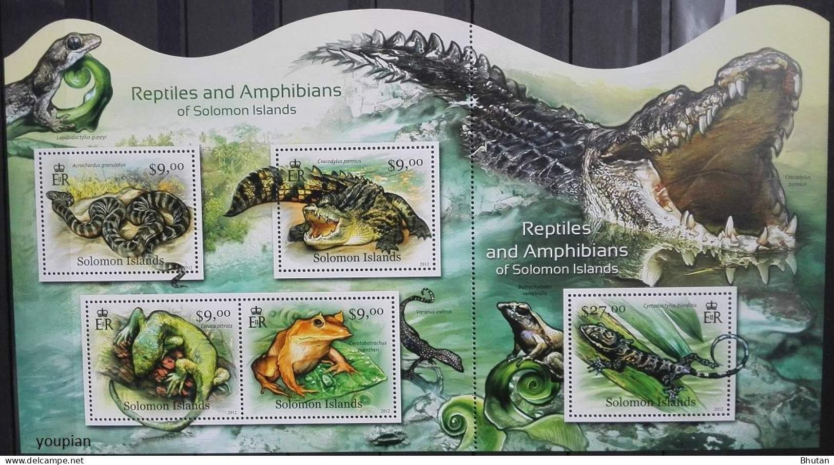 Solomon Islands 2012, Reptiles And Amphibians Of Solomon Islands, MNH Unusual S/S - Salomon (Iles 1978-...)