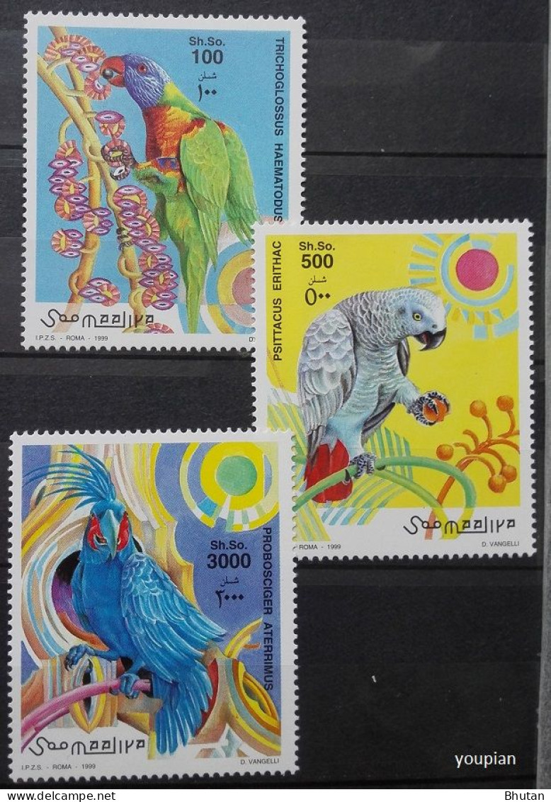 Somalia 1999, Parrots, MNH Stamps Set - Somalia (1960-...)