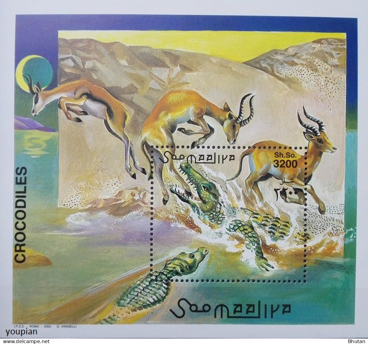 Somalia 2000, Crocodiles, MNH S/S - Somalia (1960-...)