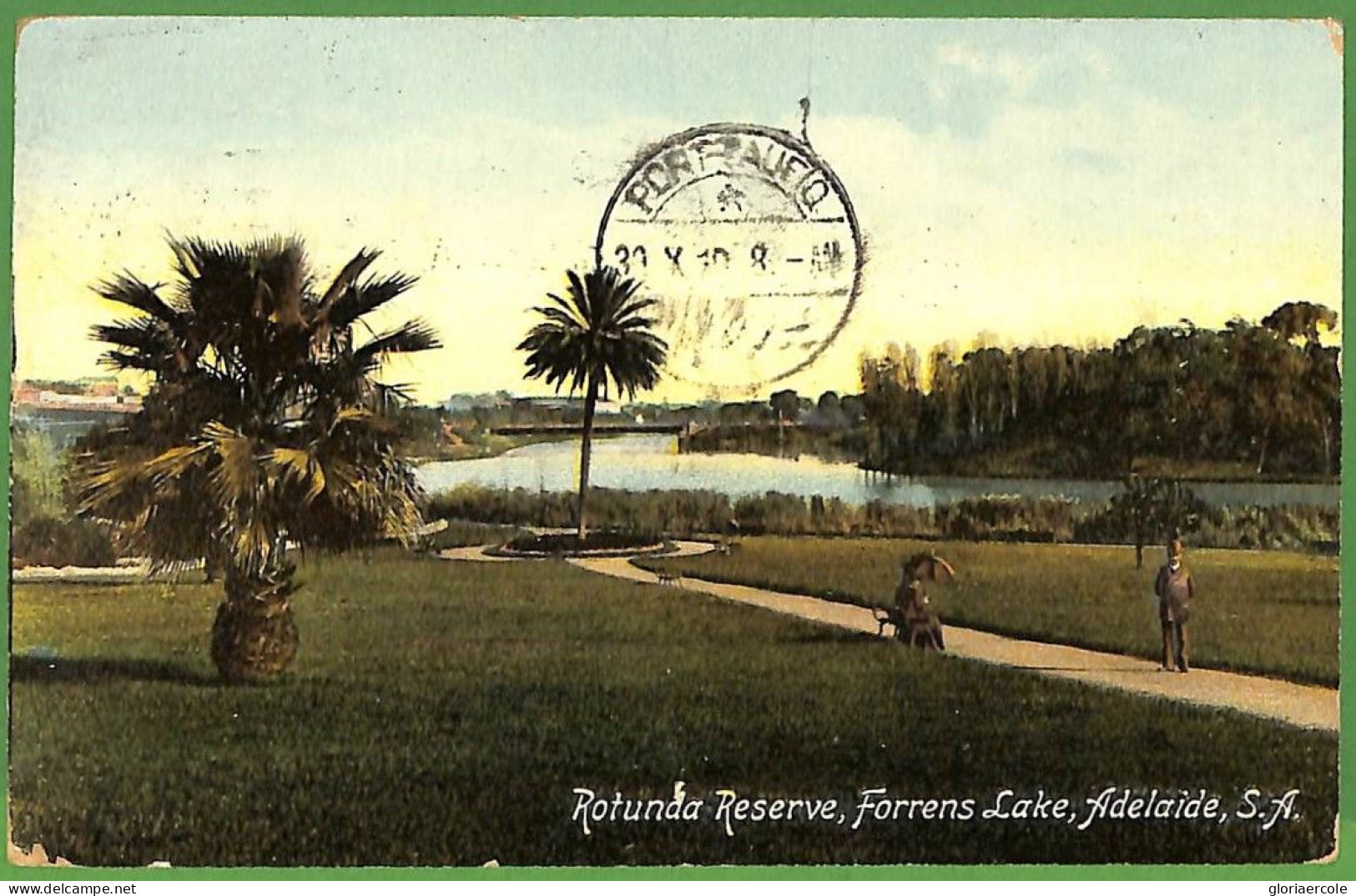 P1000 -  SOUTH AUSTRALIA  - Postal History - POSTCARD To TUNIS Via PORT TAUFIK  1910 - Covers & Documents