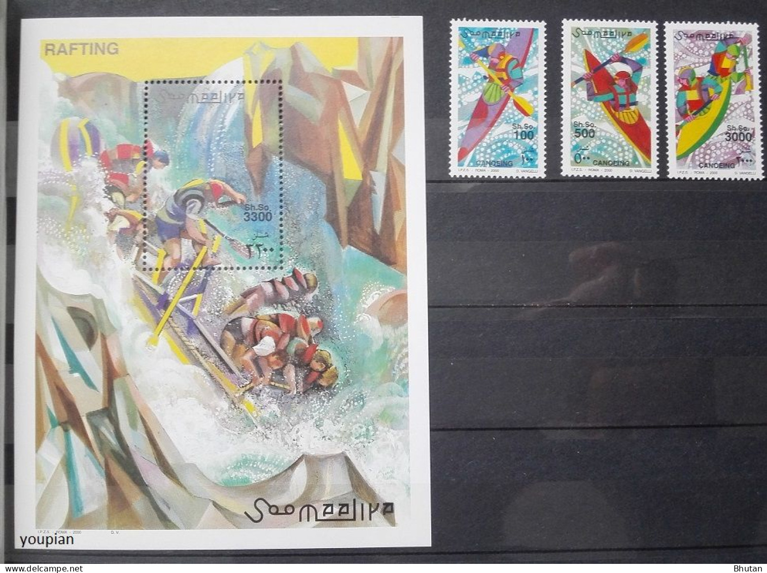 Somalia 2000, Rafting, MNH S/S And Stamps Set - Somalia (1960-...)