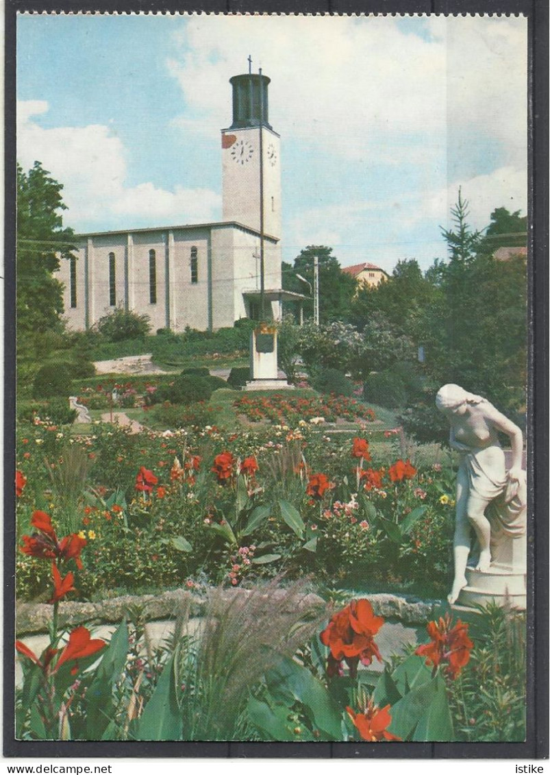 Hungary, Balatonboglár, Park And R.C.Church, '70s. - Ungarn