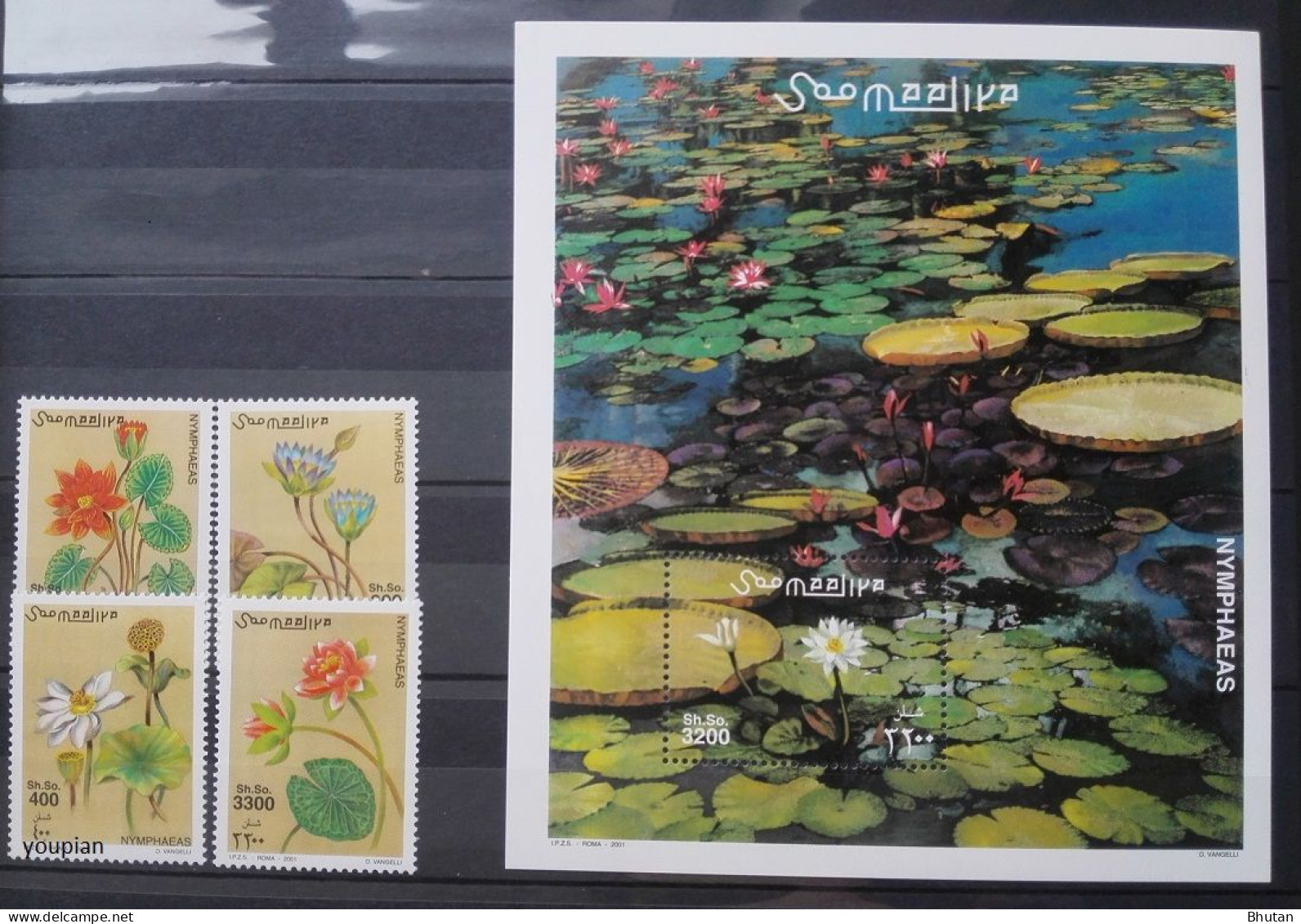 Somalia 2001, Water Lilies, MNH S/S And Stamps Set - Somalia (1960-...)