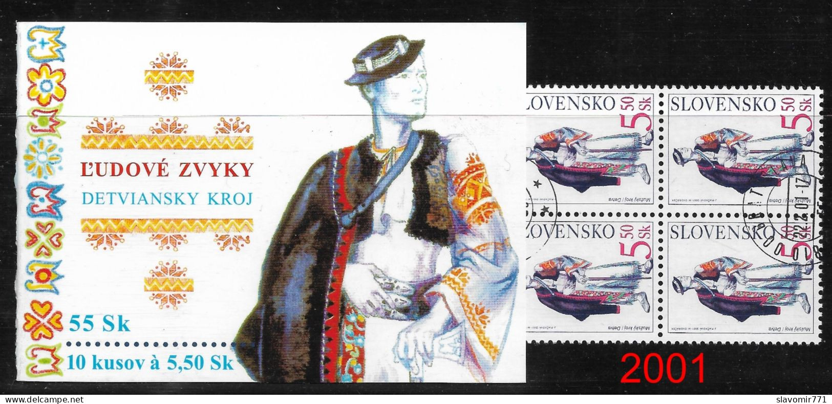 Slovakia 2000 ** Folk Clothes A+B ** Michel SK 388 - 389  ** CTO ** Slowakei ** Full Booklets - Otros & Sin Clasificación