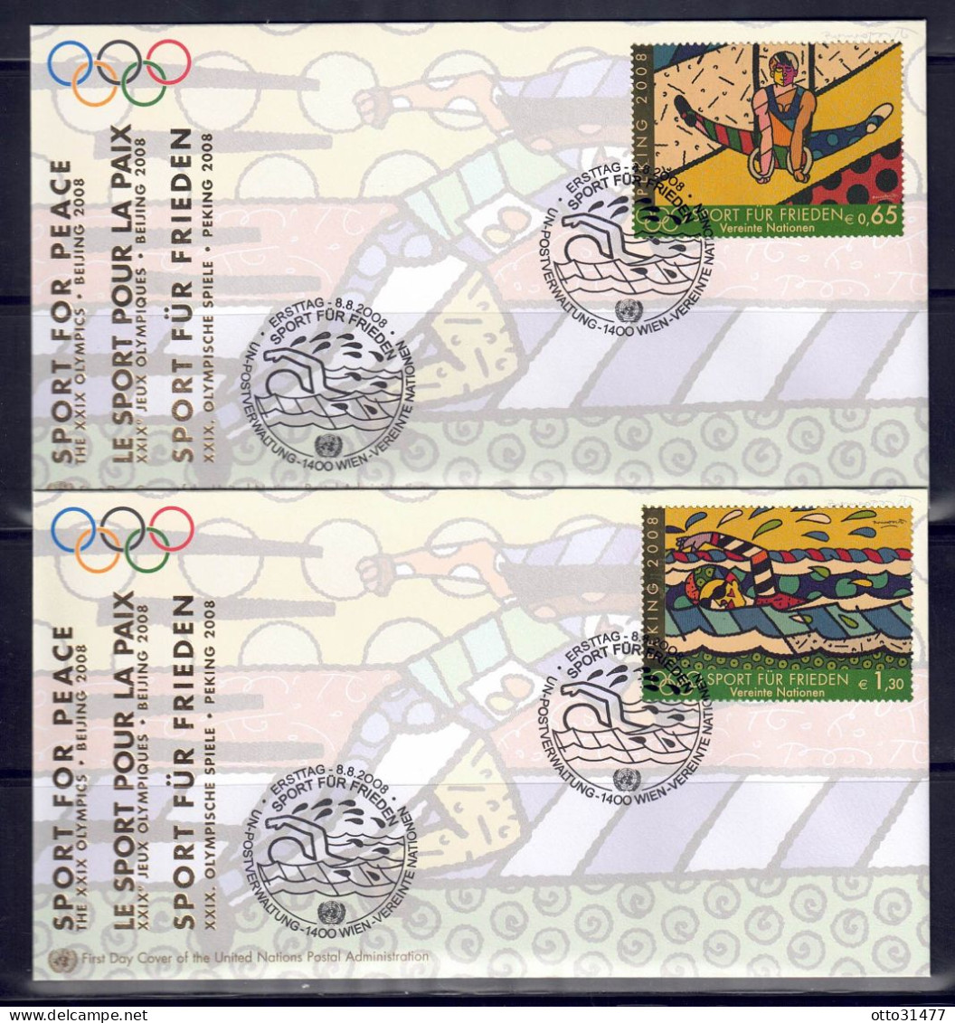 UNO Wien 2008 - Sport Für Frieden, FDC Mit Nr. 545 - 546 - FDC