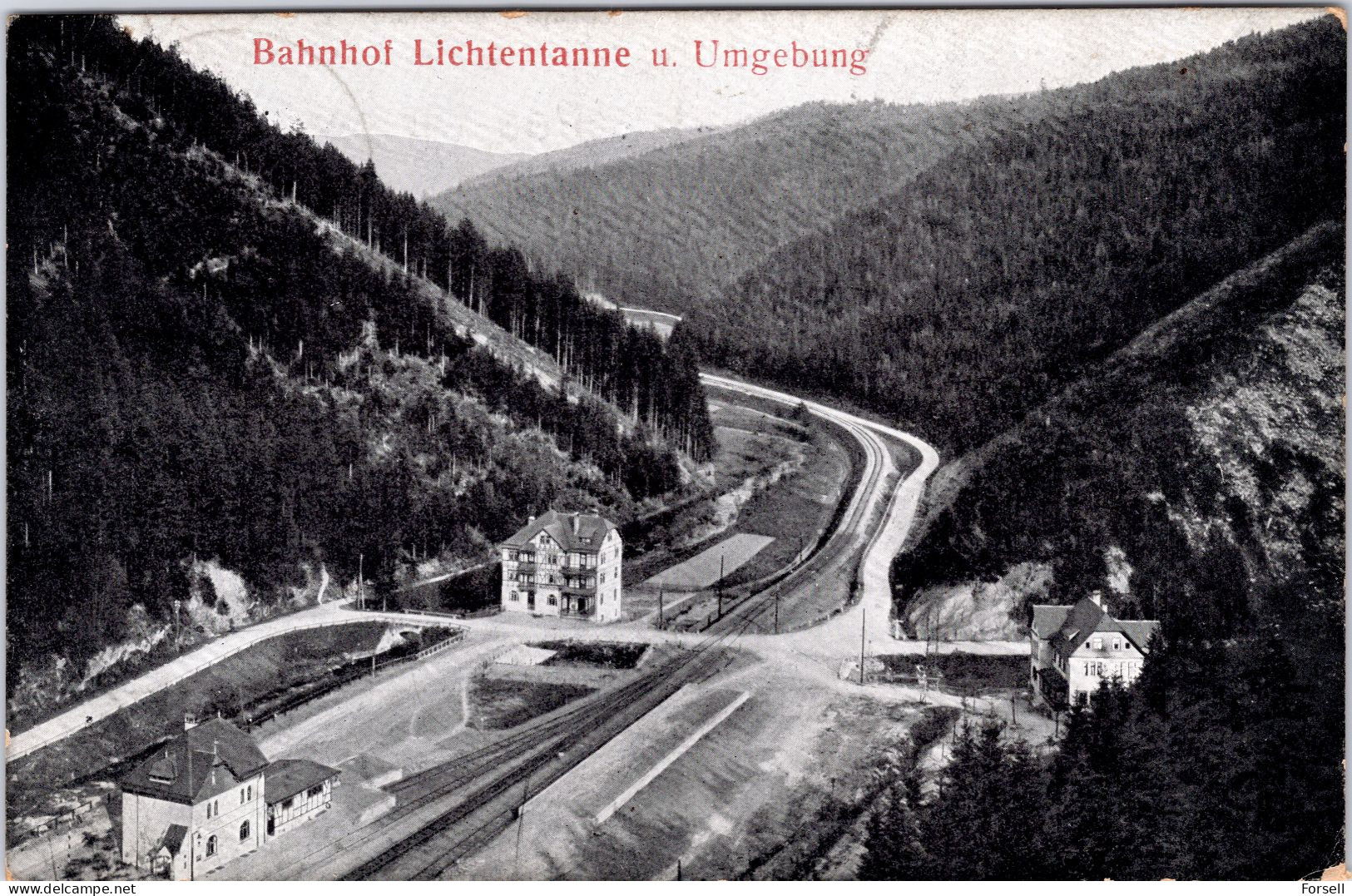 Bahnhof Lichtentanne U. Umgebung (Stempel: Leutenberg 1903 (?) ) - Zwickau