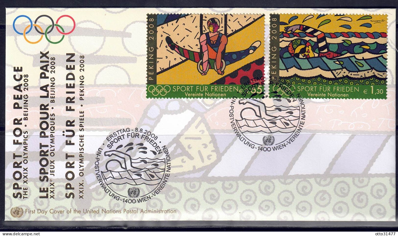 UNO Wien 2008 - Sport Für Frieden, FDC Mit Nr. 545 - 546 - FDC