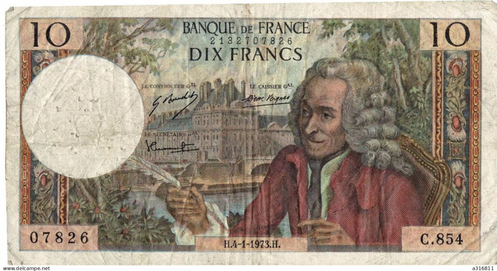 Billet De Dix Francs 1973 - 10 F 1972-1978 ''Berlioz''