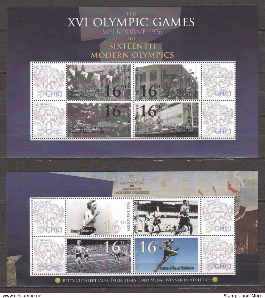 Ghana - SUMMER OLYMPICS MELBOURNE 1956 - Set 1 Of 2 MNH Sheets - Ete 1956: Melbourne