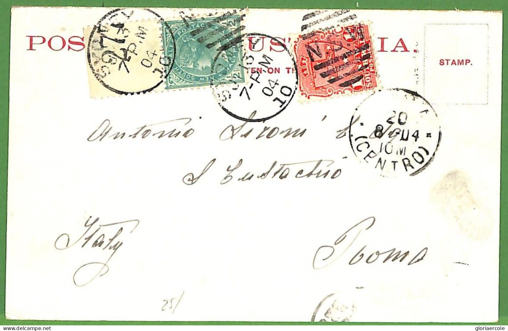 P1006 - AUSTRALIA New South Wales - Postal History - POSTCARD To ITALY  1904 - Cartas & Documentos