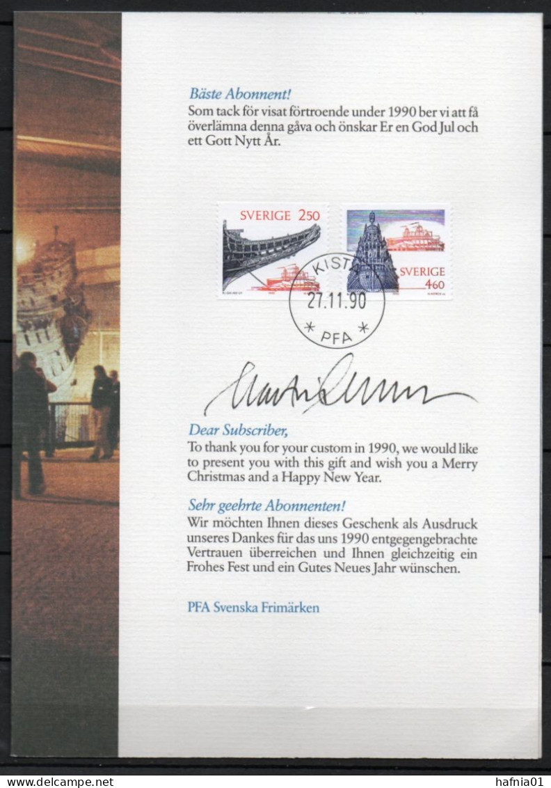 Martin Mörck. Sweden 1990. New Wasa-Museum In Stockholm. Michel 1607 - 1608 Special Folder. Signed. - Brieven En Documenten