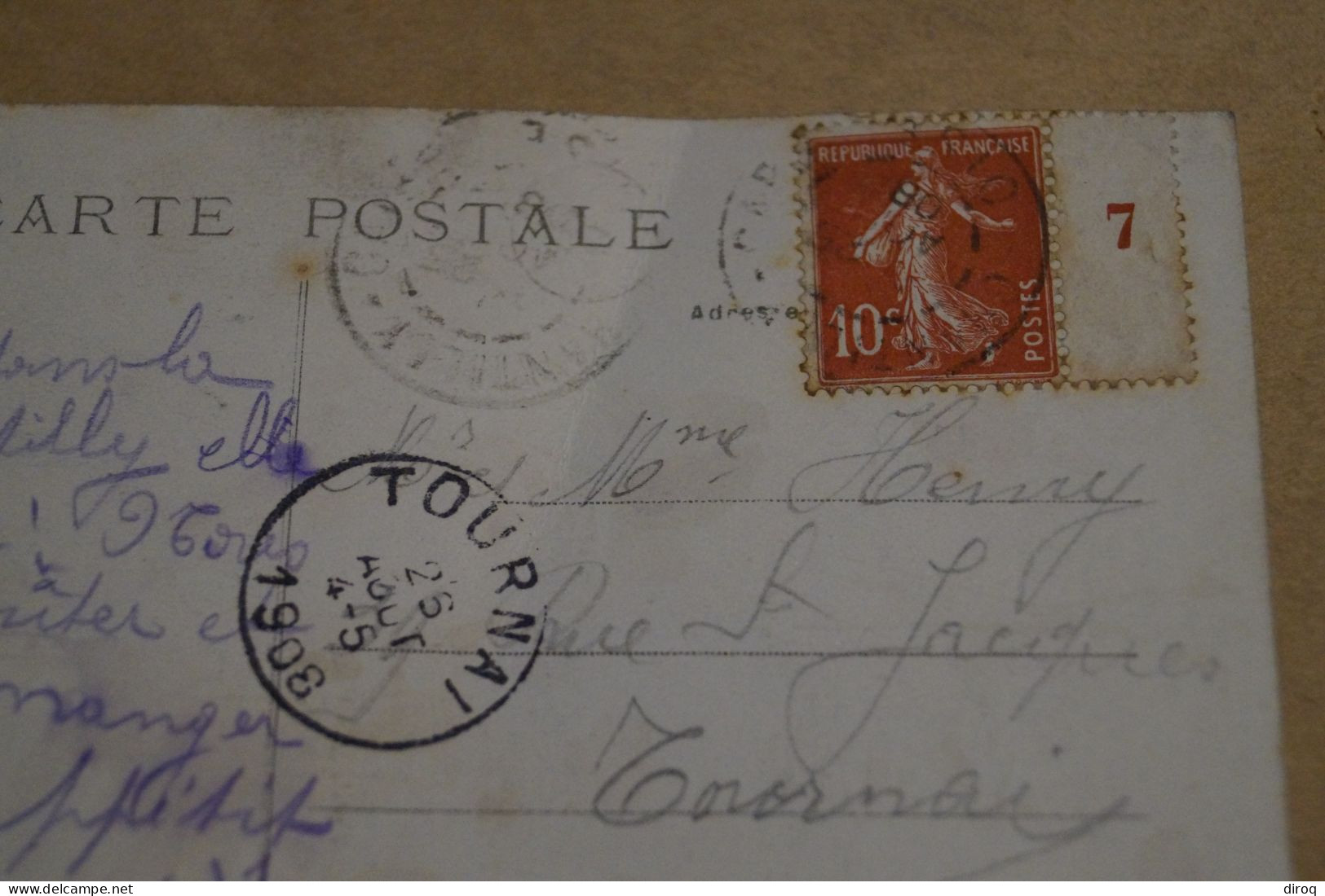 Bel Envoi De France à Tournais (belgique) 1908,original Pour Collection - Storia Postale