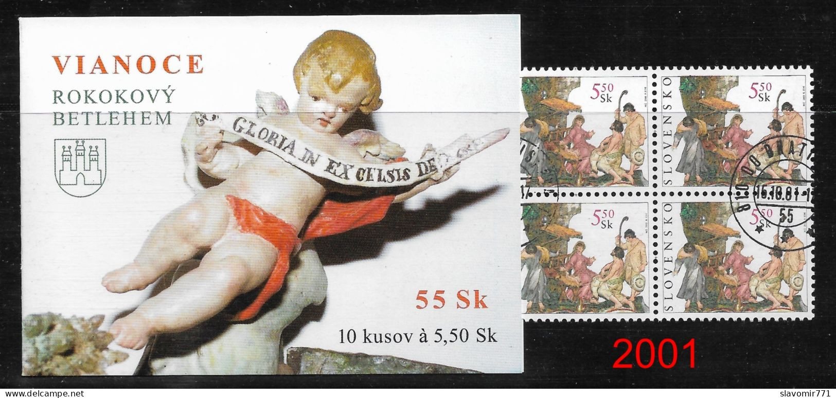 Slovakia 2001 ** Christmas - Rococo Bethlehem  ** Michel SK 413  ** CTO ** Slowakei ** Full Booklet - Autres & Non Classés