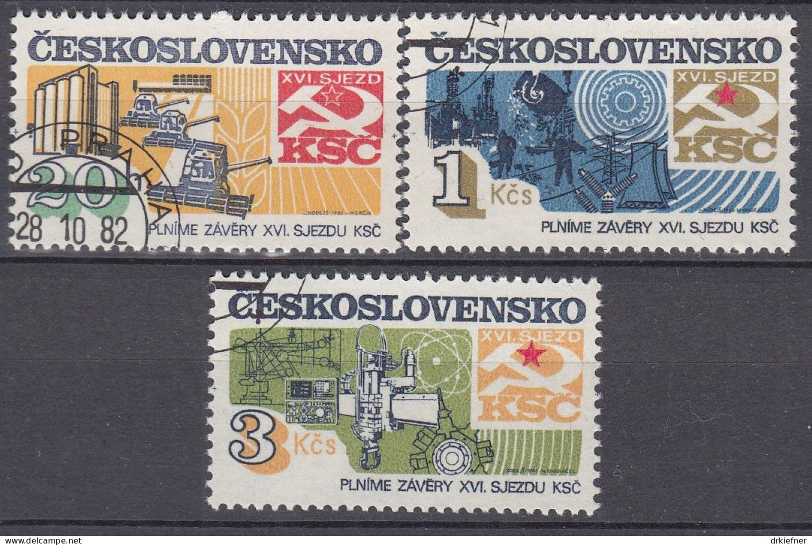 TSCHECHOSLOWAKEI  2681-2683, Gestempelt, Aufbauerfolge, 1982 - Used Stamps