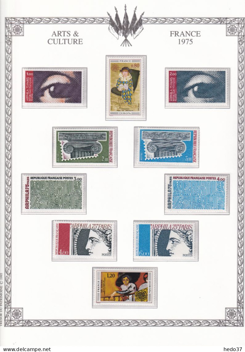 France Année Complète 1975 - N°1830/1862 - Neufs ** Sans Charnière - TB - 1970-1979