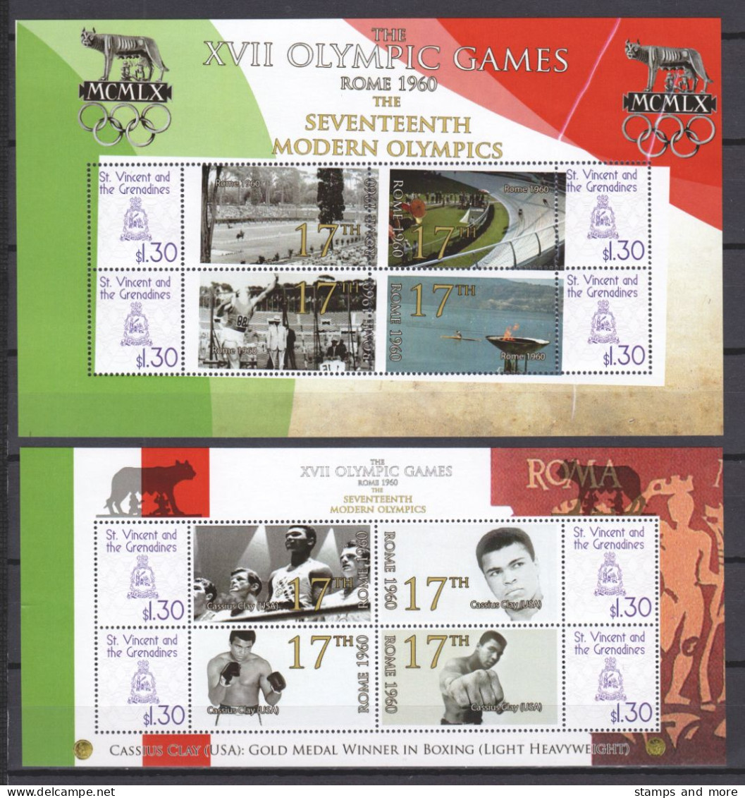 St Vincent Grenadines - SUMMER OLYMPICS ROMA 1960 - Set 1 Of 2 MNH Sheets - Estate 1960: Roma