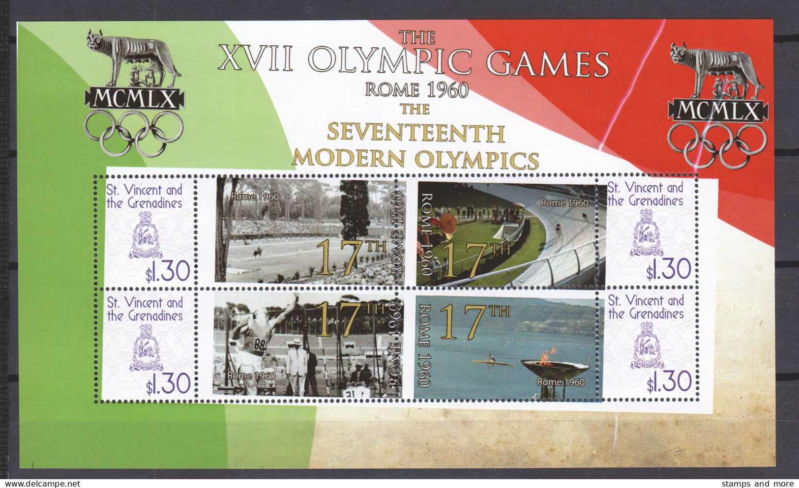 St Vincent Grenadines - SUMMER OLYMPICS ROMA 1960 - Set 1 Of 2 MNH Sheets - Zomer 1960: Rome