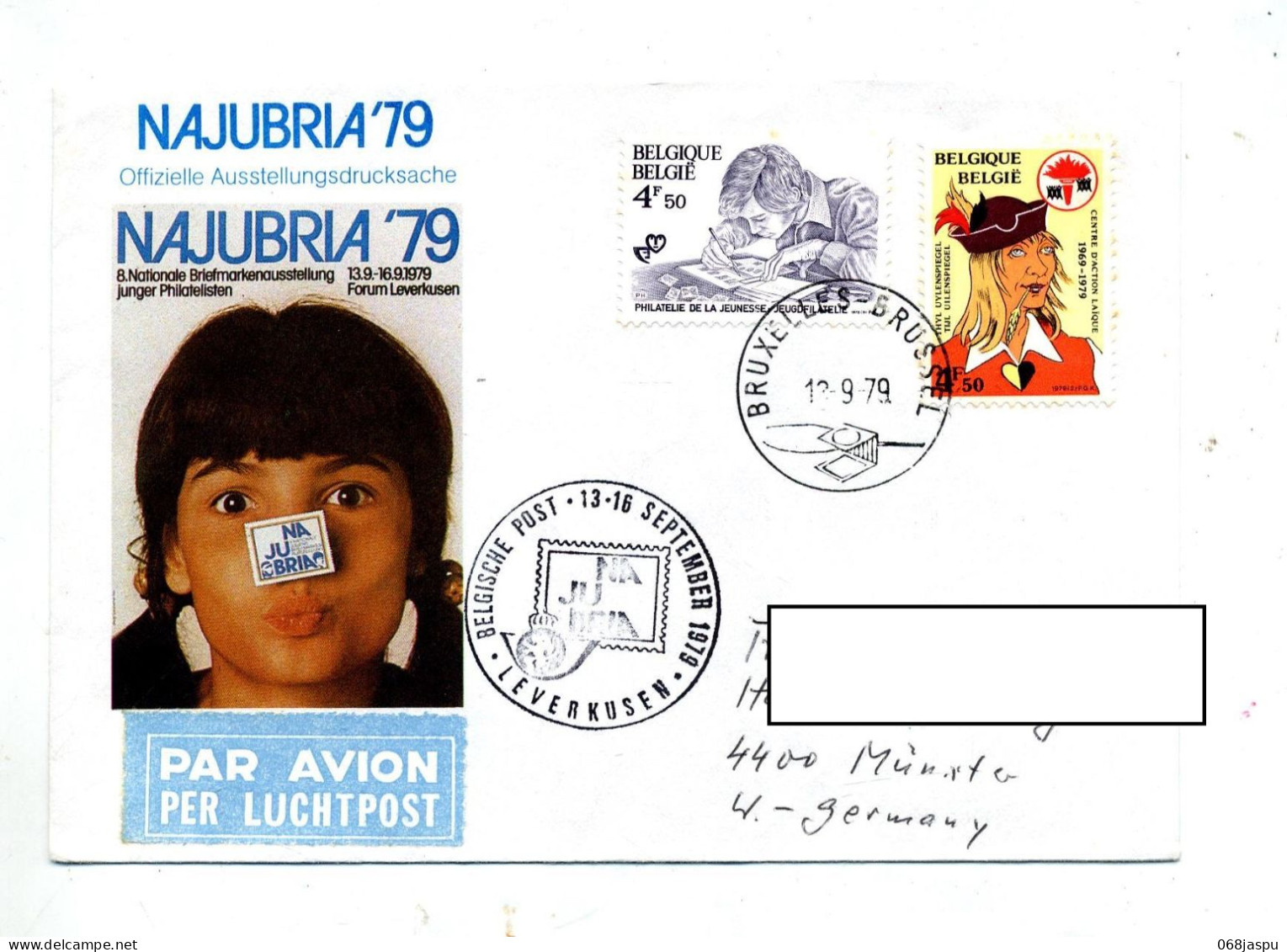 Lettre Cachet Bruxelles + Poste Expo Leverkusen - Covers & Documents