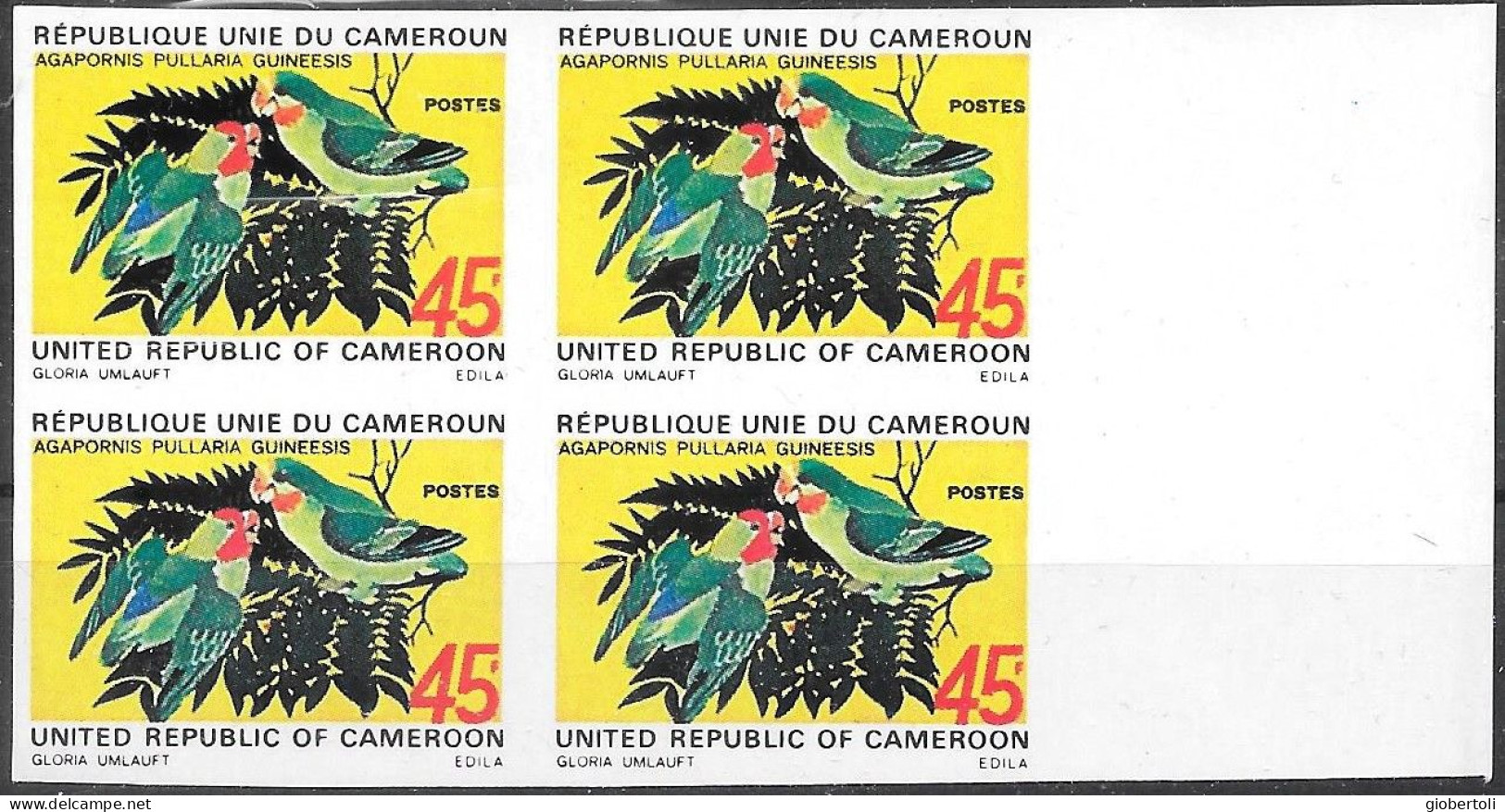 Camerun/Cameroon/Cameroun: Non Dentellato, Imperforate, Non Dentelé, Agapornis Pullaria Guineesis - Parrots