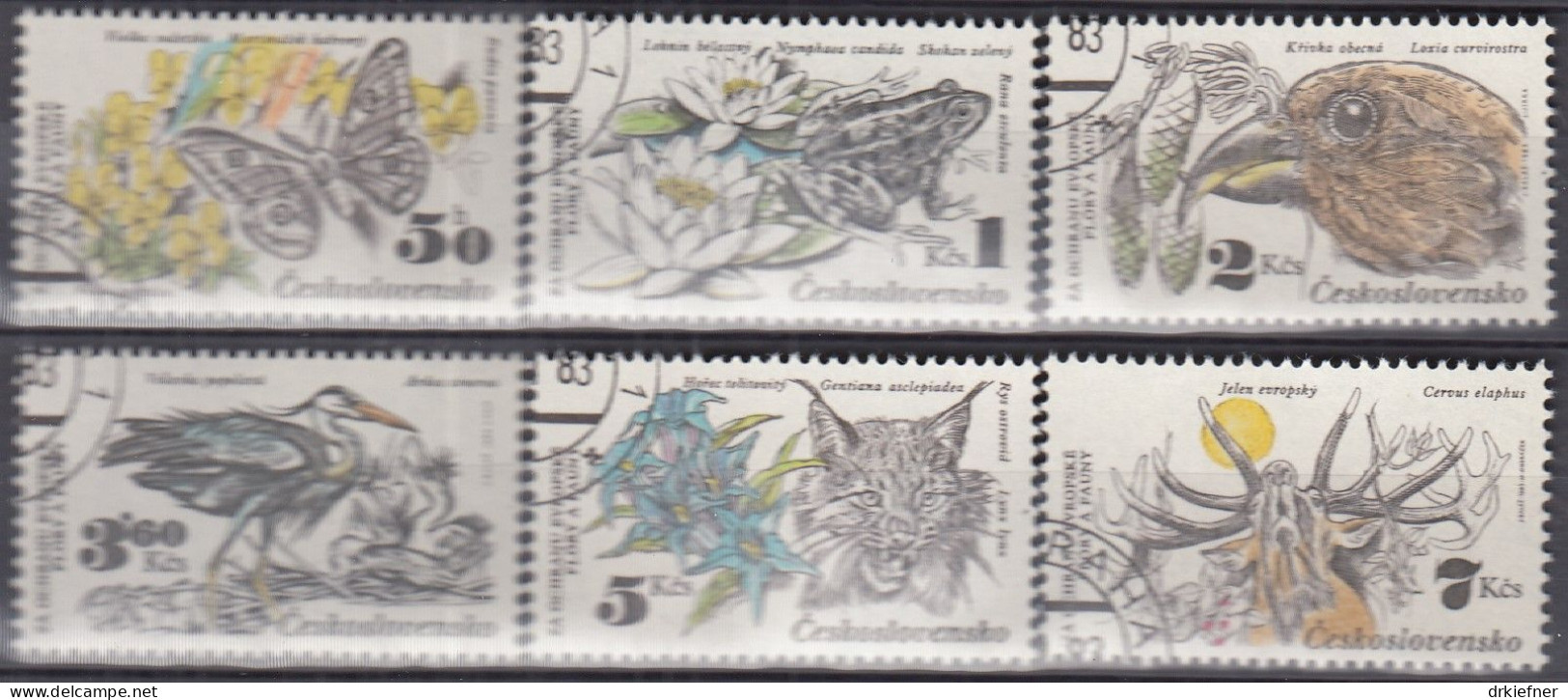 TSCHECHOSLOWAKEI  2711-2716, Gestempelt, Naturschutz, 1983 - Usados