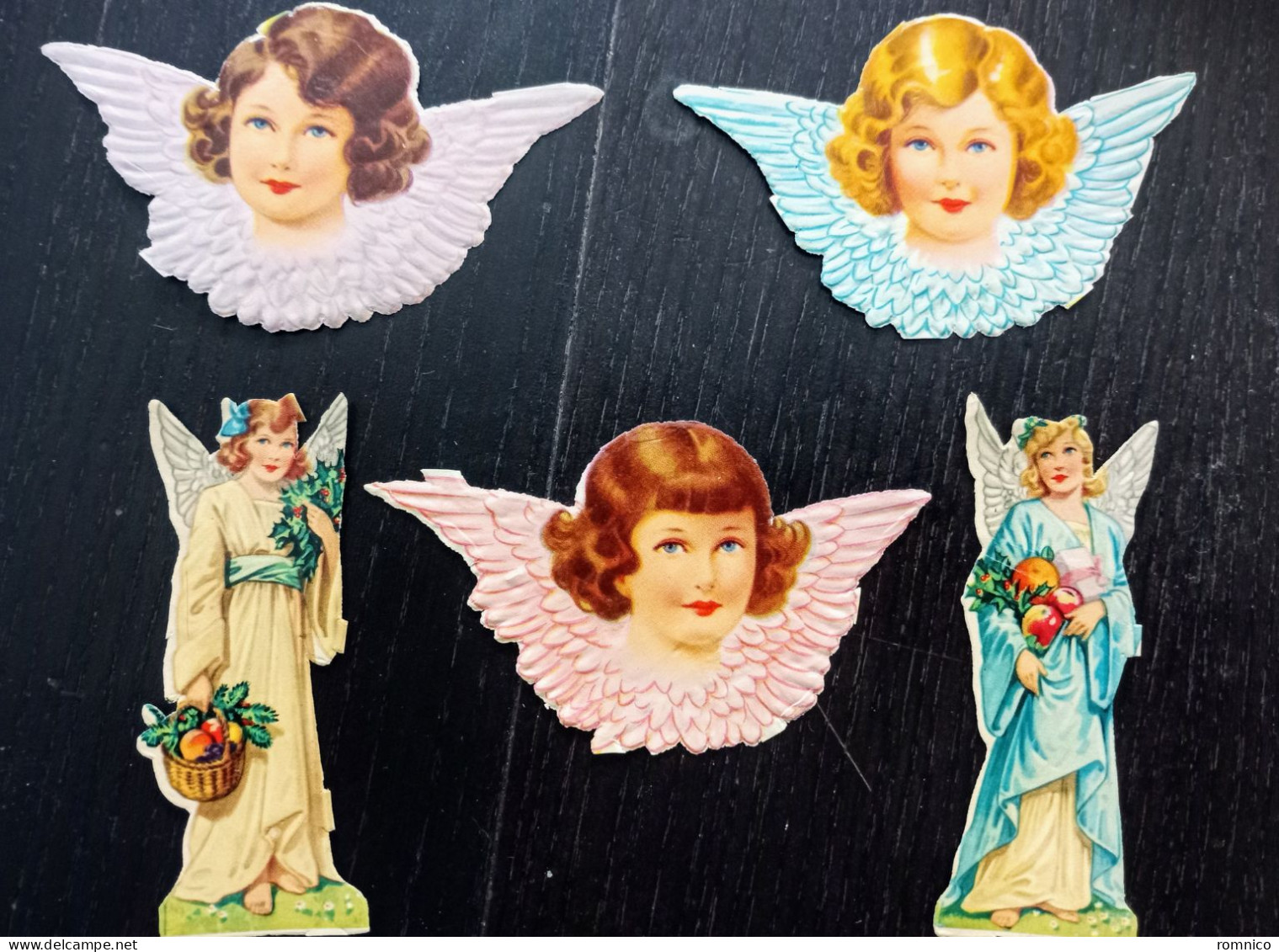 Lot De 5 Chromos Decoupis Anges - Anges