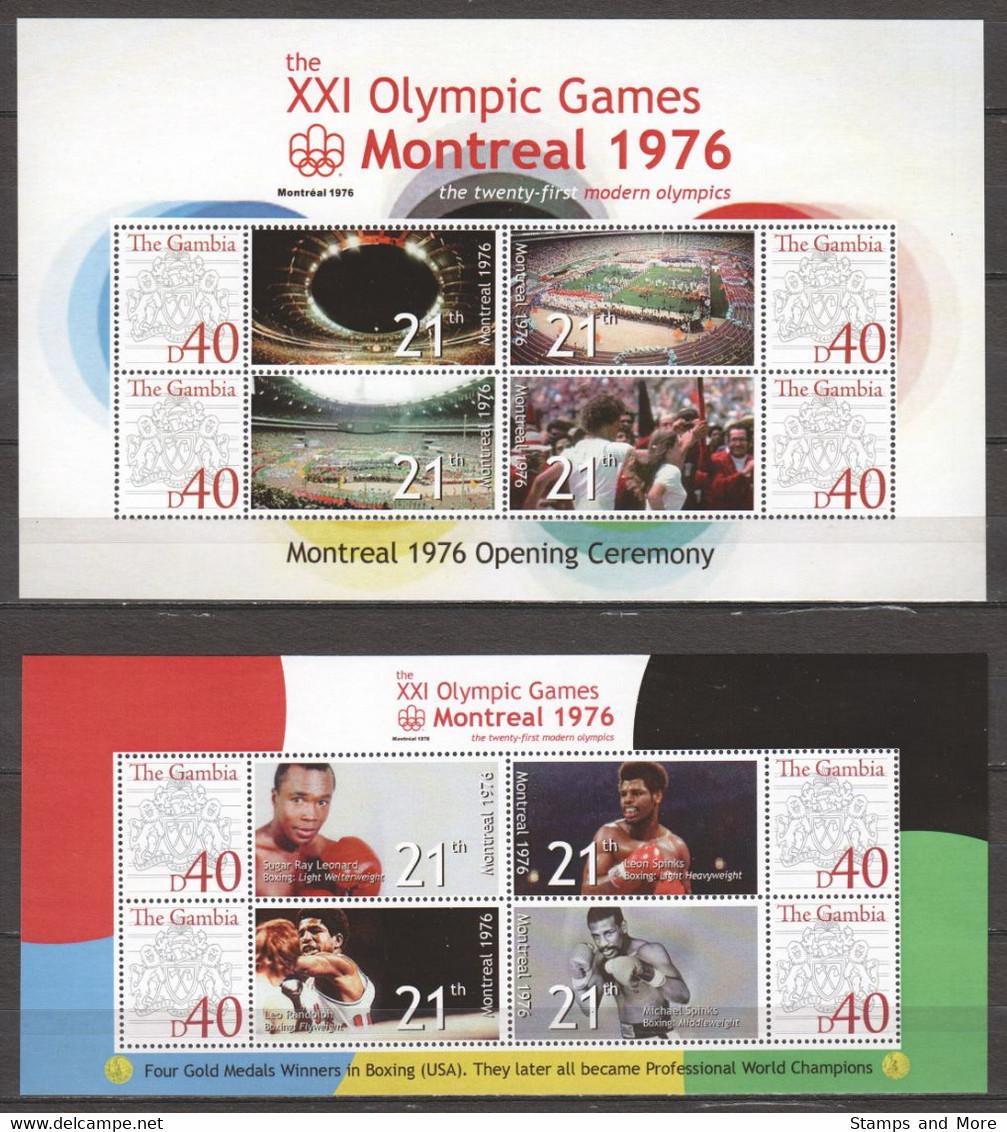 Gambia - SUMMER OLYMPICS MONTREAL 1976 - Set 1 Of 2 MNH Sheets - Ete 1976: Montréal