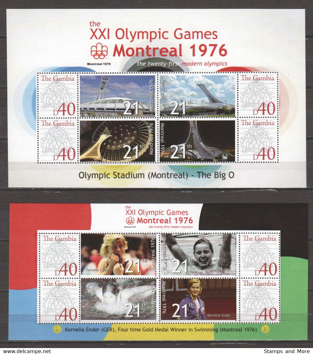 Gambia - SUMMER OLYMPICS MONTREAL 1976 - Set 2 Of 2 MNH Sheets - Summer 1976: Montreal