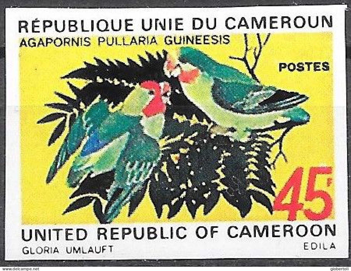 Camerun/Cameroon/Cameroun: Non Dentellato, Imperforate, Non Dentelé, Agapornis Pullaria Guineesis - Papegaaien, Parkieten