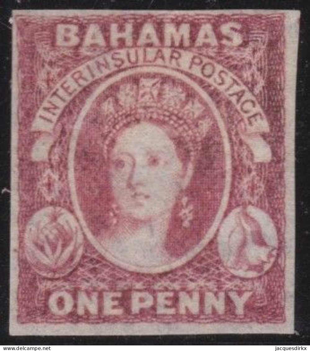 Bahamas    .  SG   .   1 (2 Scans) . No Wmk  . Medium Thick Paper    .    *    .  Mint-hinged  - Some Paper On Gum - 1859-1963 Crown Colony