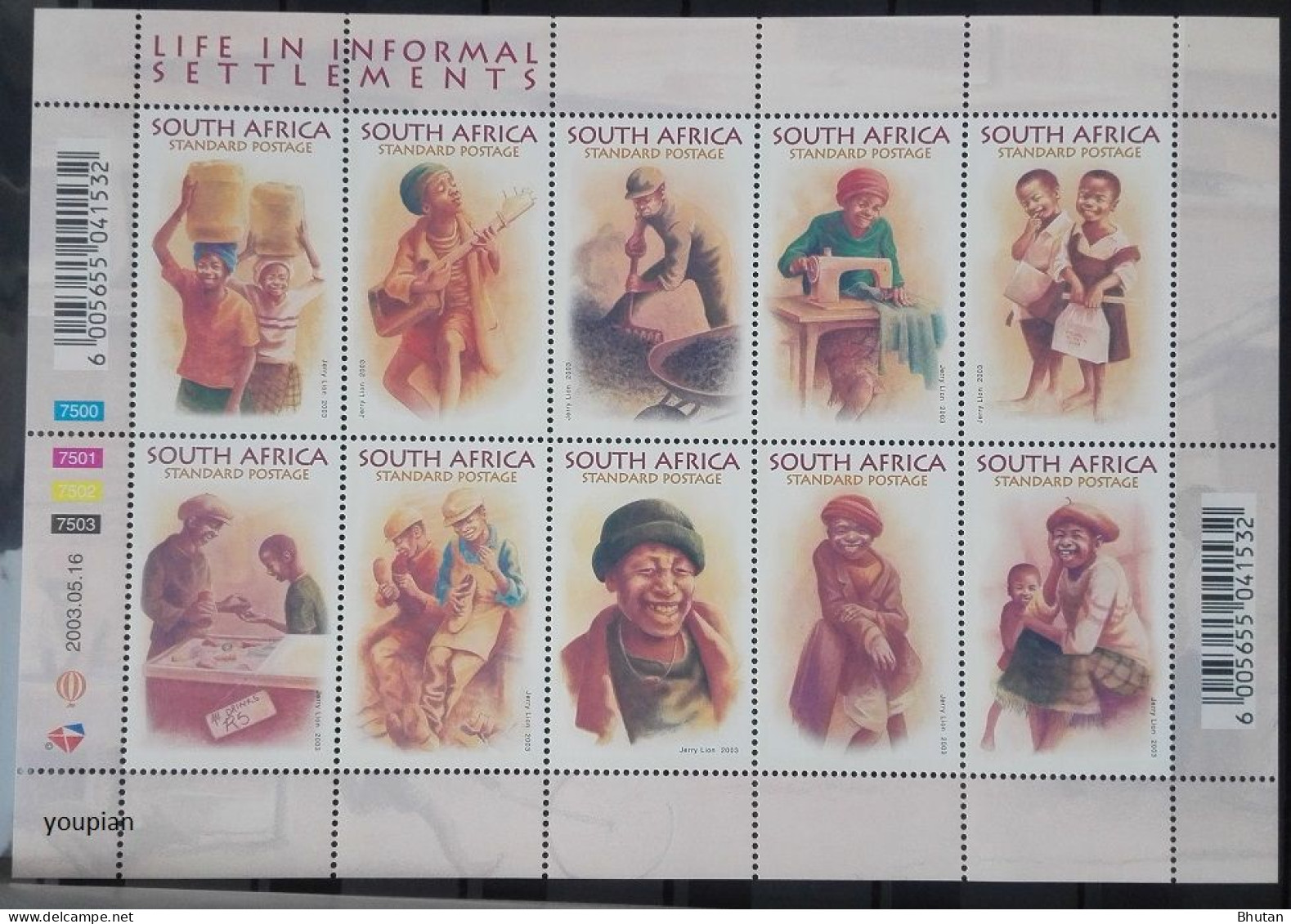 South Africa 2003, Life In Informal Settlements, MNH S/S - Nuovi