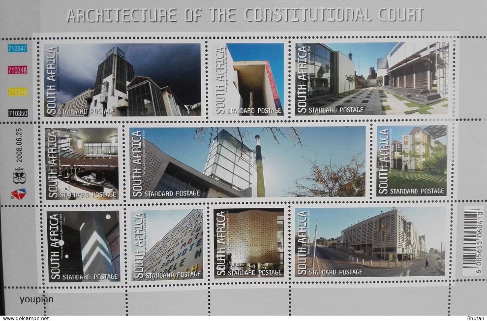 South Africa 2008, Architecture Of The Constitutional Court, MNH S/S - Ongebruikt