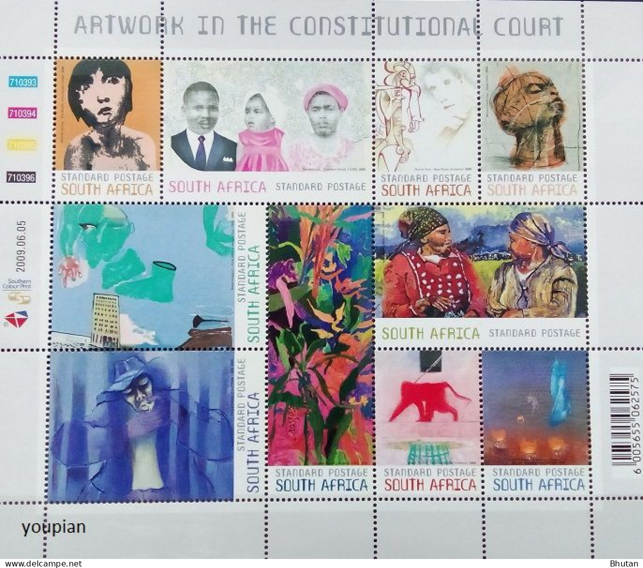 South Africa 2009, Artwork In The Constitutional Court, MNH S/S - Unused Stamps