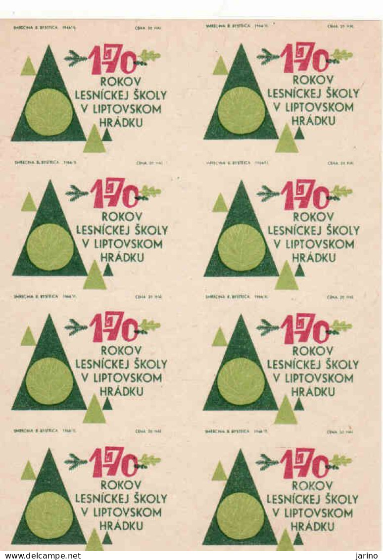 Slovakia - 8 Matchbox Labels - Liptovský Hrádok - 170 Years Of The Forestry School - Boites D'allumettes - Etiquettes