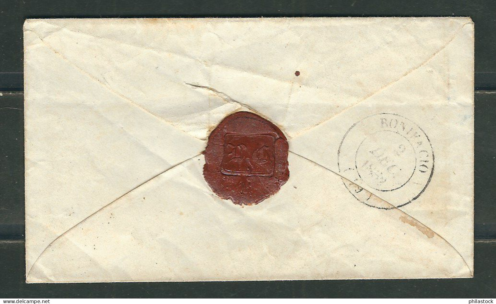 FRANCE 1852 Marque Postale Taxée De Bastia - 1852 Luis-Napoléon