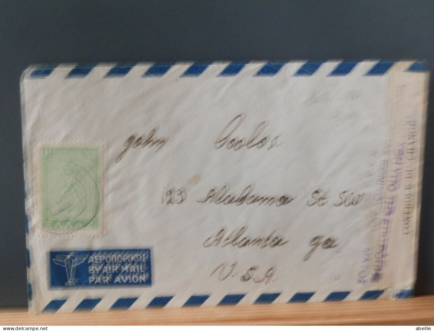 106/016   LETTRE   GREECE  POUR USA  CENSURE - Storia Postale