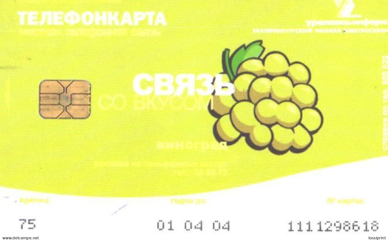 Russia:Used Phonecard, Uralsvjazinform, 75 Units, Grapes, 2004 - Russia